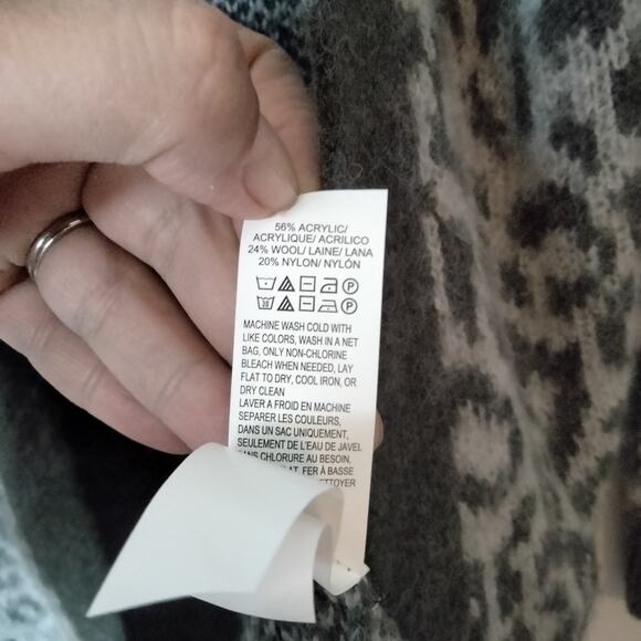 Lucky Brand Womens Sz S Grey Cheetah Print Long Line Open Front Duster Cardigan - Picture 7 of 9
